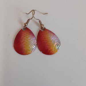 Pink into yellow ombre earrings